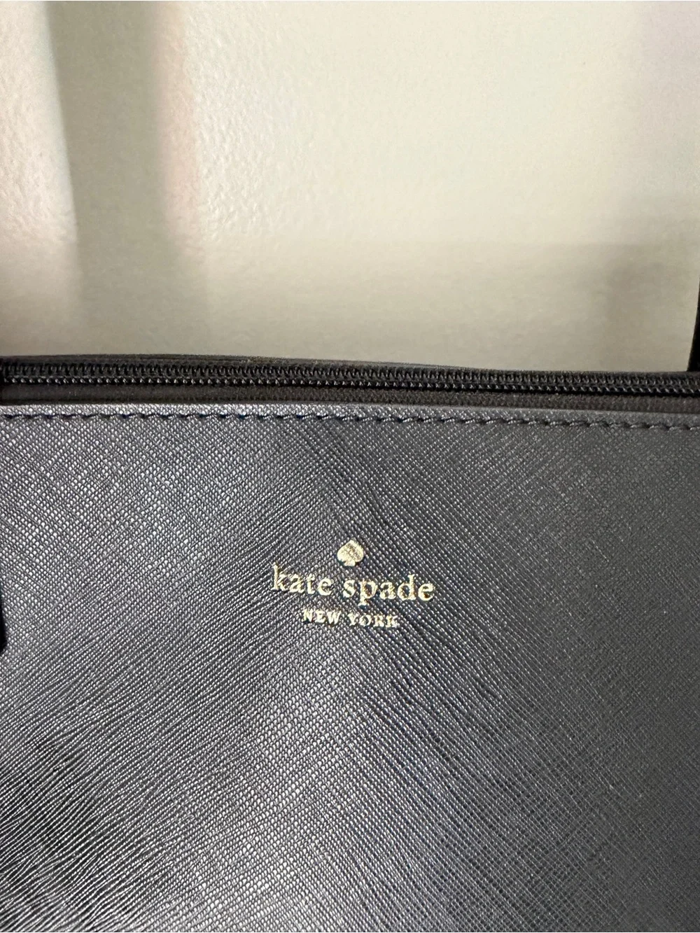 kate spade Black Saffiano Tote with Glitter Base